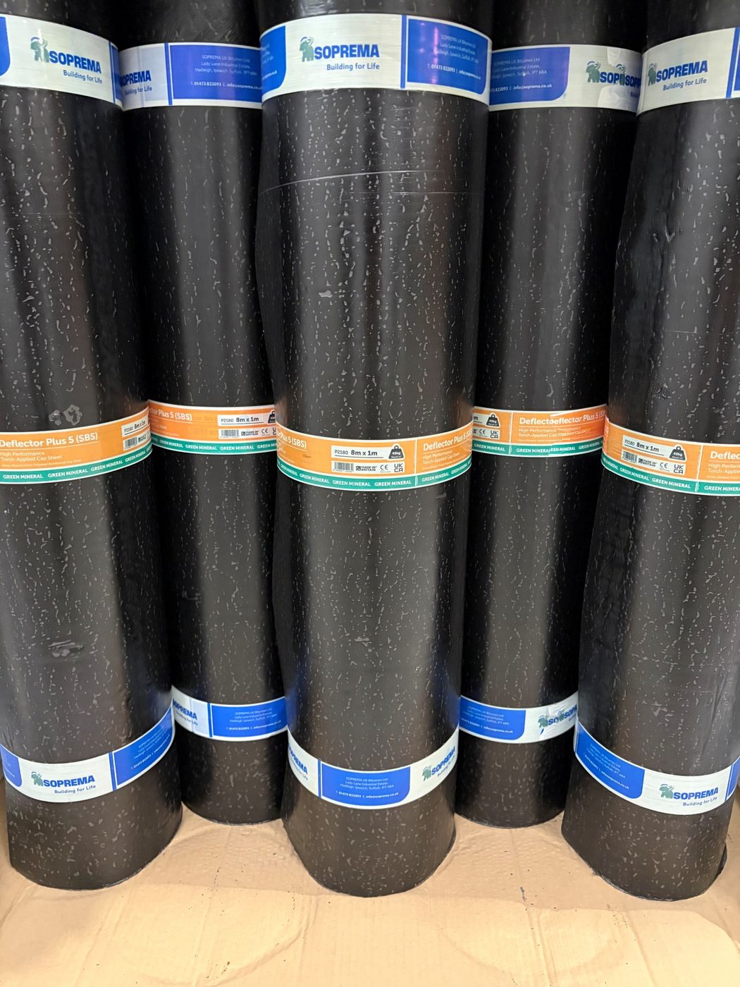 Product photo — Soprema Deflector-Plus 5kg SBS (8x1m) Green (image 2 of 2)